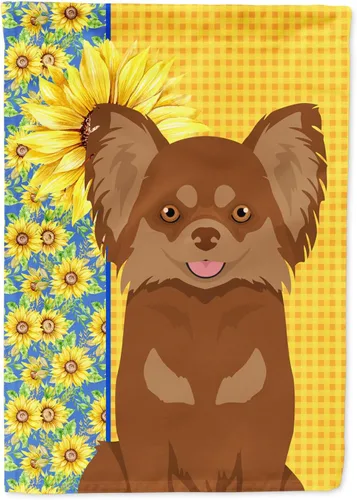 Vista 44 de Caroline's Treasures WDK5313GF Bandera de jardín con diseño de girasoles de verano, color negro y tostado, Airedale Terrier para buzón, bandera