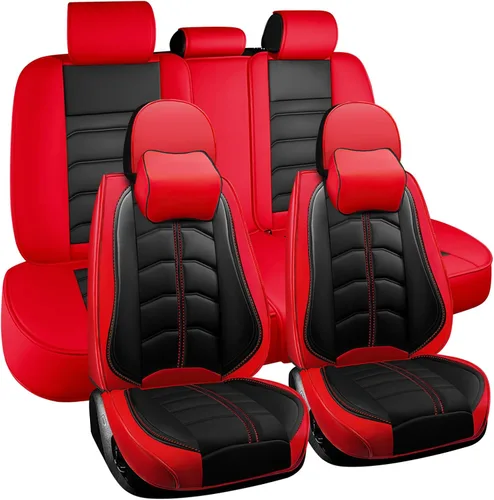 Vista 22 de Funda de asiento de automóvil para Mini Cooper 2002-2012, duradera, resistente al desgaste, impermeable, transpirable, sin olor, accesorios para Rojo