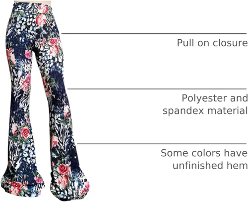 Vista 133 de ShopMyTrend - Pantalones de yoga largos con piernas anchas y acampanadas estilo palazzo, con cintura alta, para mujer
