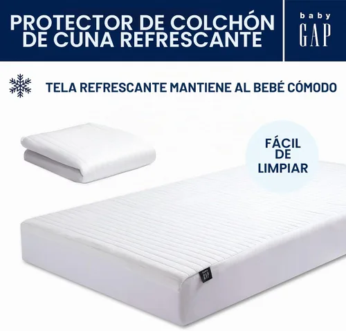 Vista 3 de Delta Children - BabyGap Protector de colchón de cuna para bebés y niños pequeños - Protector de colchón de bebé impermeable, refrescante, suave