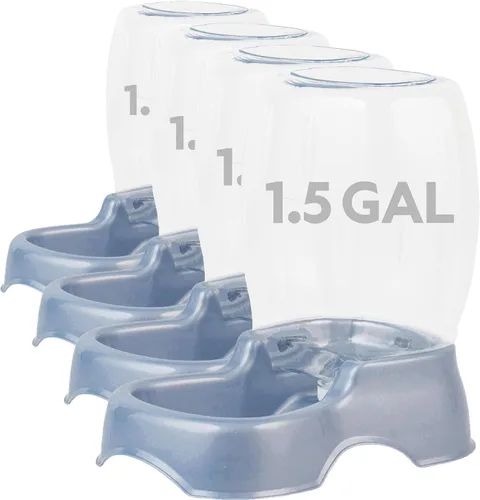 Vista 17 de Petmate Pet Cafe Dispensador de agua por gravedad para gatos y perros, cuenco de agua para gatos y perros, fabricado en Estados Unidos, 0.75 AZUL