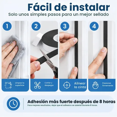 Vista 7 de LLPT Cinta aislante de espuma de 1 pulgada x 50 pies, goma de espuma de celda cerrada para puerta, ventana, burlete exterior e interior, sin