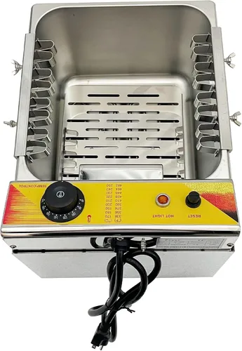 Vista 2 de 12L Queso Hot Dog Sticks Freidora Eléctrica Profunda Perro Máquina Freidora De Perro De Maíz Caliente De Acero Inoxidable Multifuncional Freidora