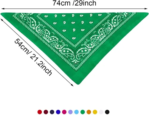 Vista 4 de Blulu Paquete de 12 bandanas unisex de cachemira a granel, bandanas de vaquero para la cabeza, bufanda, pulsera para hombres y mujeres, despedida