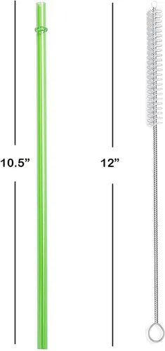 Vista 3 de Sorbetes de acrílico de repuesto, colores del arco iris, juego de 8, para vasos de 16 oz, 20 oz, 24 oz