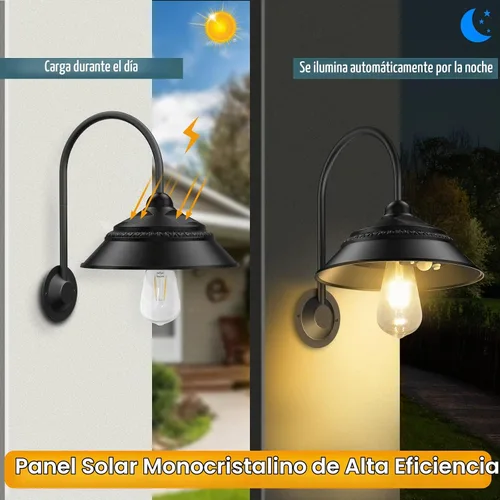 Vista 5 de Luz solar de granero para exteriores con 3 modos de iluminación y apliques de pared con sensor de movimiento, luces rústicas de gallinero, luz