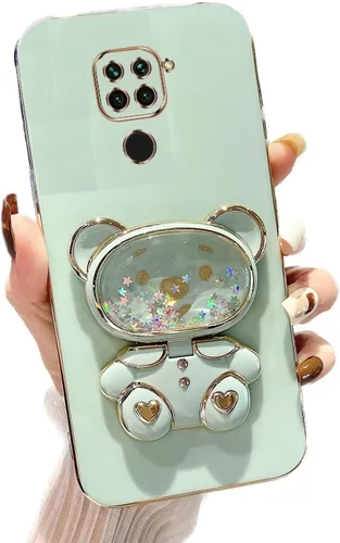 Vista 85 de Miagon Bear - Funda con soporte para espejo para Xiaomi Redmi A1, Quicksand Glitter Electroplated Soft TPU Protector Slim a prueba de golpes