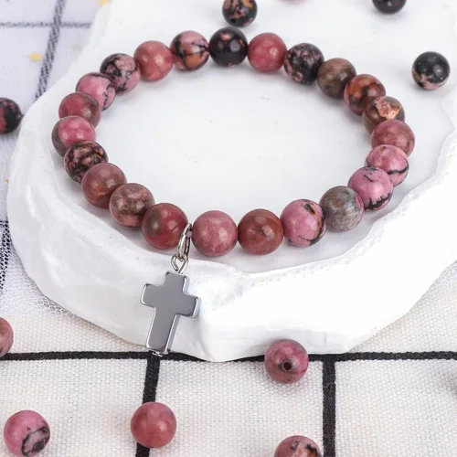 Vista 4 de Pulsera de piedra natural, regalos para mujeres, abuela, mamá, esposa, hija, tía, hermana, nana, gigi, mimi, novia, día de la madre, cumpleaños