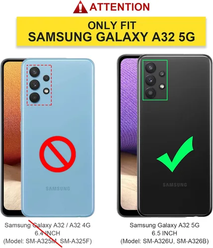 Vista 2 de Funda para Samsung Galaxy A32 5G con protector de pantalla integrado, protección de cuerpo completo a prueba de golpes