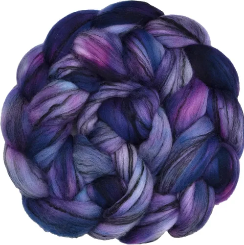 Vista 29 de Teñido a mano Superfino Merino Tencel Roving para hilar y fieltro. Albaricoque 1oz
