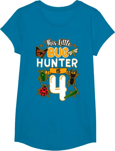 Vista 39 de Camiseta de fiesta de cumpleaños de insectos de este cazador de insectos de 4 años, Negro, S