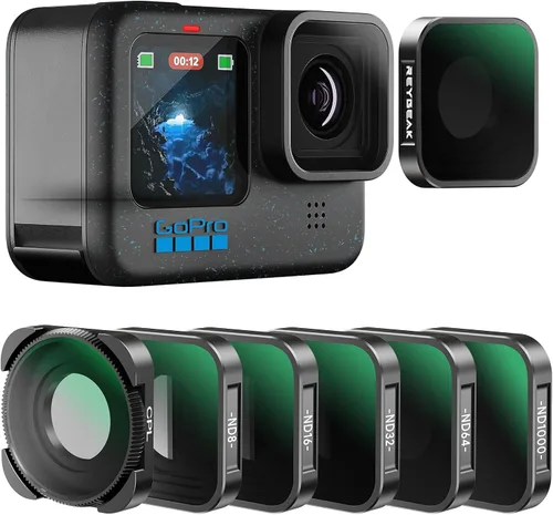 Vista 4 de REYGEAK CPL ND8 ND16 ND32 - Juego de 4 filtros compatibles con GoPro Hero 12/11/10/9, densidad neutra y filtro polarizador, protector de lente