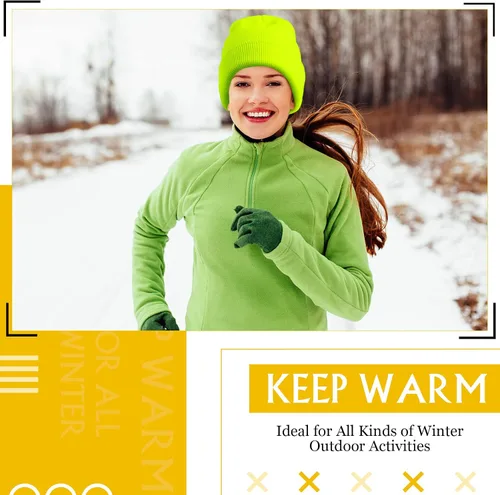 Vista 6 de Gorro de neón para hombre y mujer, unisex, de punto