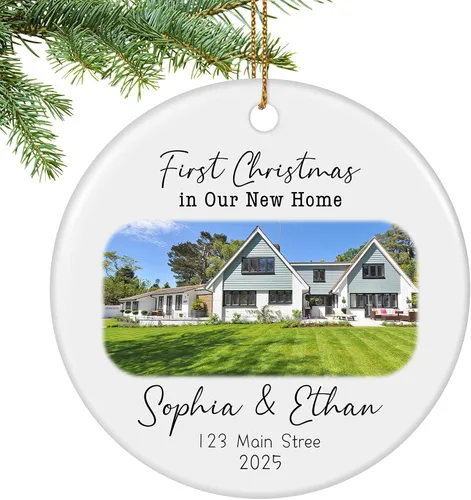 Vista 11 de Adornos de Navidad personalizados para la familia 2025, adornos de foto personalizados para decoraciones de árbol de Navidad, para baby shower