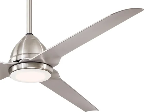Vista 2 de Minka-aire - F753L-WHF Ventilador de techo Java led plano, blanco de 54 pulgadas, para exterior, padre (níquel cepillado húmedo), F753L-BNW
