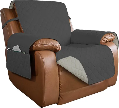 Vista 59 de PureFit - Funda de sofá acolchada reversible, protector de muebles impermeable, funda de sofá lavable con espuma antideslizante y correas elásticas
