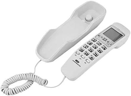 Vista 4 de Teléfono con cable, teléfono de montaje en pared de escritorio con pantalla de llamada de sonido claro Soporte de un botón de redireccionamiento