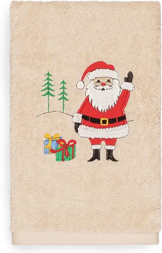 Vista 31 de Toalla de mano bordada de lujo 100% algodón turco, racimo de acebo de Navidad