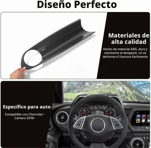 Vista 7 de RT-TCZ Kit de cubierta de panel de consola central, marco de medidor, accesorios de decoración interior para Chevrolet Camaro 2016-2022, grano