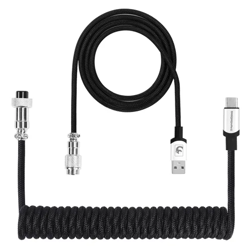 Vista 9 de LexonElec Cable de teclado para juegos, cable de teclado mecánico de conexión estable de doble manga USB tipo C, 6.6 ft (0.66 pies) con volante
