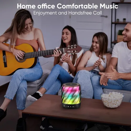 Vista 7 de LFS Altavoces Bluetooth - Altavoces inalámbricos portátiles de sonido premium de 20 W con TWS Bluetooth 5.0, luces LED, impermeables, tiempo