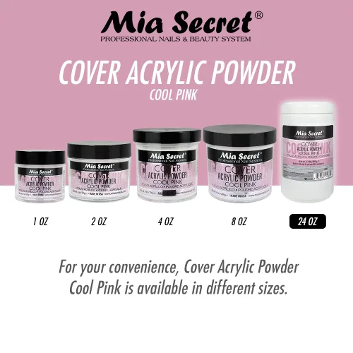 Vista 2 de Mia Secret Cubierta acrílica en polvo rosa frío, 1.5 libras.