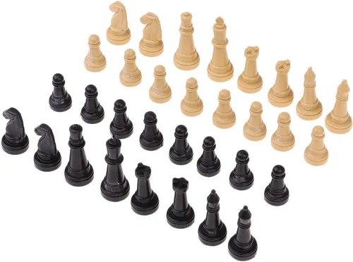 Vista 4 de 32 piezas de plástico tradicional torneo accesorios de ajedrez peones ajedrez