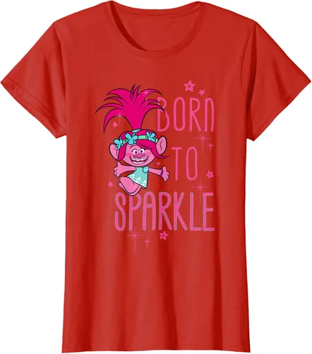 Vista 79 de DreamWorks Trolls Camiseta Born to Sparkle Negro
