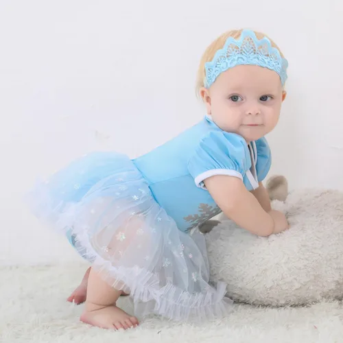 Vista 39 de Vestidos de princesa para niñas pequeñas, disfraz de mameluco para cumpleaños, Navidad, Halloween con diadema de 0 a 18 meses