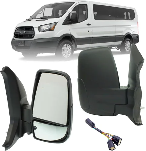 Vista 6 de Espejo de repuesto lateral izquierdo del conductor con alimentación eléctrica, sin indicador, para Ford Transit 150 250 350 desde 2015 en adelante