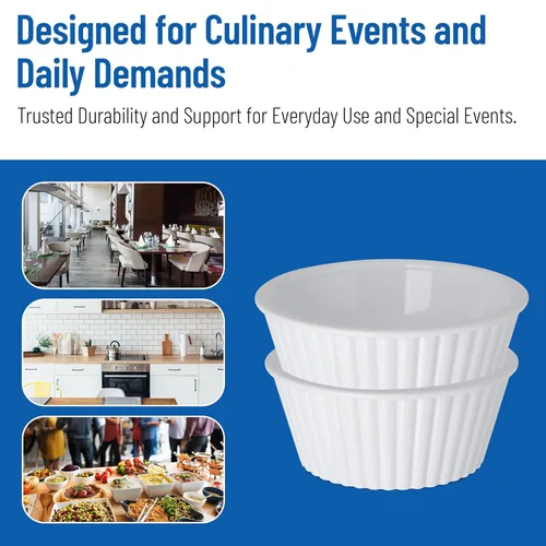 Vista 6 de Carlisle FoodService Products 084302 SAN Ramequin estriado, capacidad de 1 oz, blanco (caja de 48)
