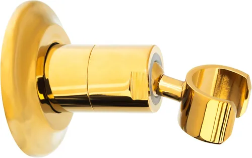 Vista 9 de High Sierra® - Soporte de pared de metal sólido para cabezales de ducha de mano - Acabado dorado cepillado