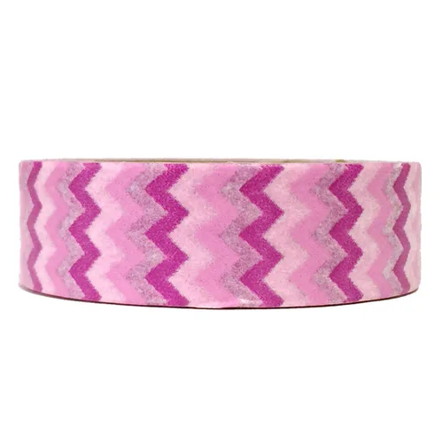 Vista 8 de Wrapables Cinta adhesiva Washi de patrones coloridos, raya diagonal negra y fucsia