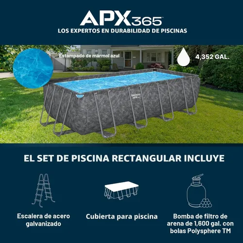 Vista 4 de Bestway APX 365 - Juego de piscina sobre el suelo de 18' x 9' x 52