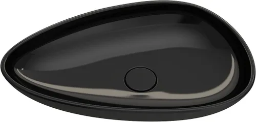 Vista 3 de BOCCHI Etna Vessel Arcilla refractaria 23.25 pulgadas con tapa de drenaje a juego en negro