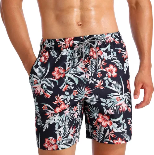 Vista 2 de Biwisy Mens Swim Trunks Quick Dry Swim Shorts with Mesh Lining Funny Beach Shorts