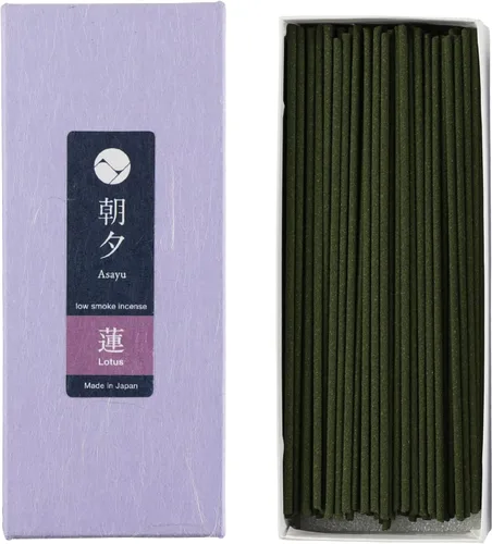 Vista 12 de Asayu Japan Varitas de incienso con bajo contenido de humo para meditación matutina o nocturna, relax o yoga, hecho en Japón 1.41 oz - Jazmín