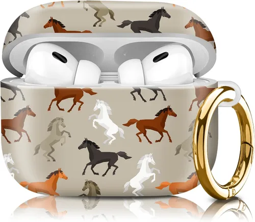 Vista 13 de Funda compatible con AirPod Pro de 2ª/1ª generación, ligera y duradera, resistente con llavero, diseño elegante funda para AirPod para mujer