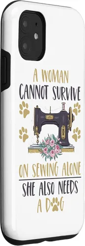 Vista 3 de Funda divertida para iPhone 11, para amantes de la máquina de coser