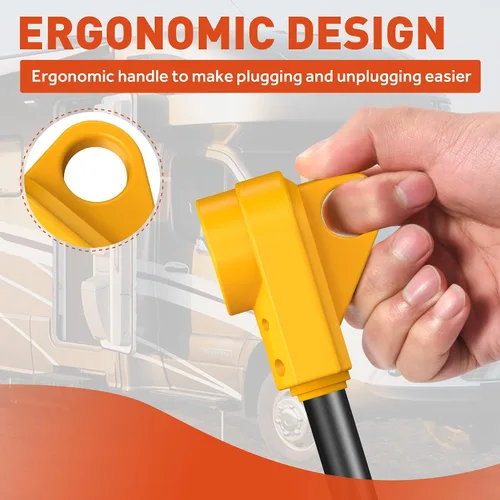Vista 2 de SnowyFox Enchufe de Repuesto Hembra de 30 Amperios para RV - Enchufe Resistente de 30 Amperios para RV con Mango Ergonómico, Diseñado para Acomodar