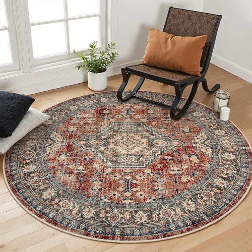 Vista 57 de Lahome Alfombra oriental lavable de área pequeña, 2 x 3 pies, para entrada, cocina, ultra fina, suave, tapete antideslizante para puerta de Azul