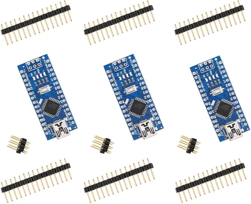 Vista 8 de ELEGOO Tableros Nano V3 con cables USB Mini-B, ATmega328P, CH340, paquete