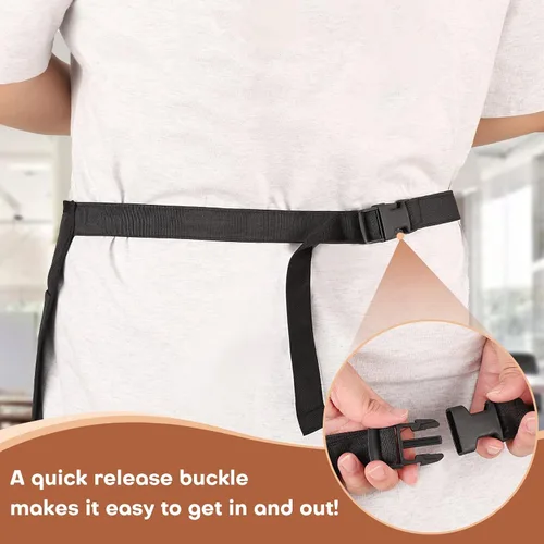 Vista 3 de Noverlife Delantal de manicurista con 2 bolsillos, delantal de manicurista ajustable para mujer
