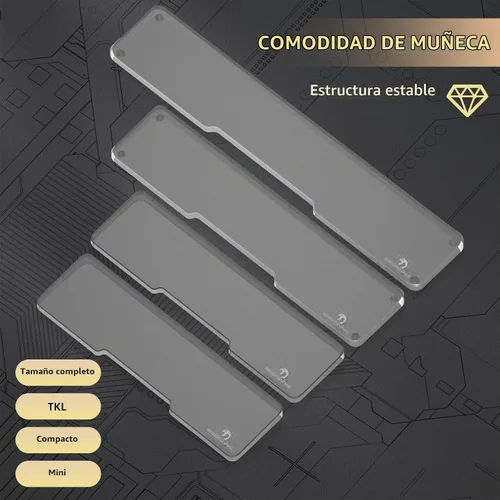 Vista 8 de Reposamuñecas acrílico para teclado – Teclado compacto 60% – Teclados mecánicos Reposamanos ergonómico para teclado de computadora, base