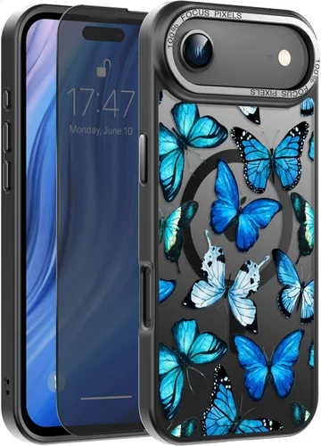 Vista 10 de Goodon para iPhone 15 Pro Max con protector de pantalla de privacidad, compatible con Magsafe, funda translúcida mate a prueba de golpes - Linda