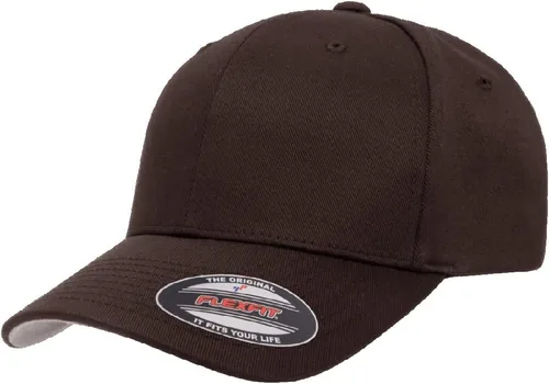 Vista 115 de Gorra de béisbol Flexfit Wooly Combed Premium de 6 paneles estructurada Ajuste elástico Paquete al por mayor disponible Negro