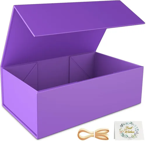 Vista 34 de RYDDOY Caja de Regalo Negra, 9.5x6x3'' Cajas de Regalo para Regalos con Tapas Cierre Magnético Rectangular Plegable para Caja de Propuesta de Negro