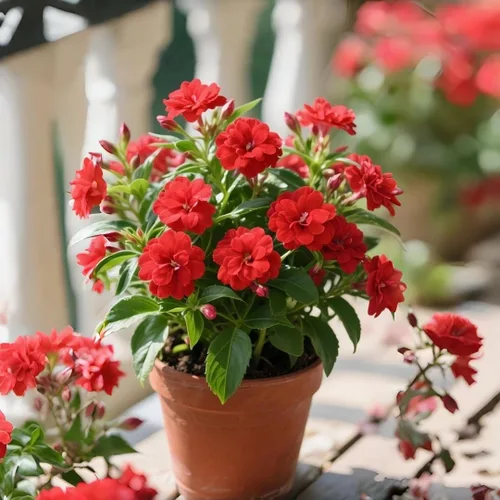 Vista 2 de Impatiens - 100 semillas de flores de bálsamo para plantar al aire libre, flores anuales de jardín vibrantes, floración rápida, ideal para camas