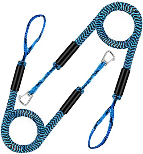 Vista 11 de Cuerda elástica para embarcaciones con clips dobles de acero inoxidable 316, accesorios para lancha baja, kayak, pontón, embarcación, waverunner