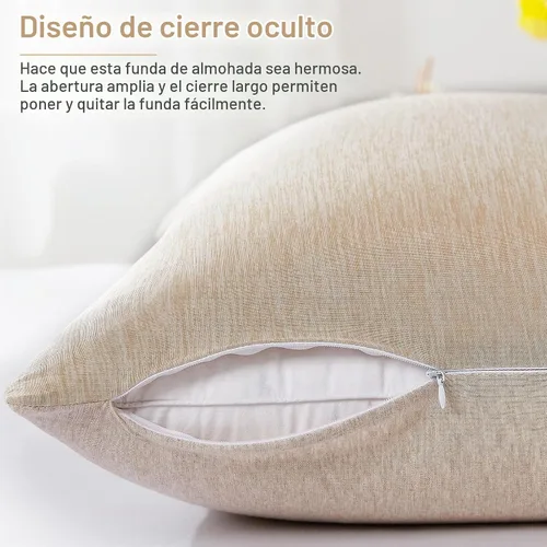 Vista 9 de Elegear Juego de 2 fundas de almohada refrescantes para personas que Beige